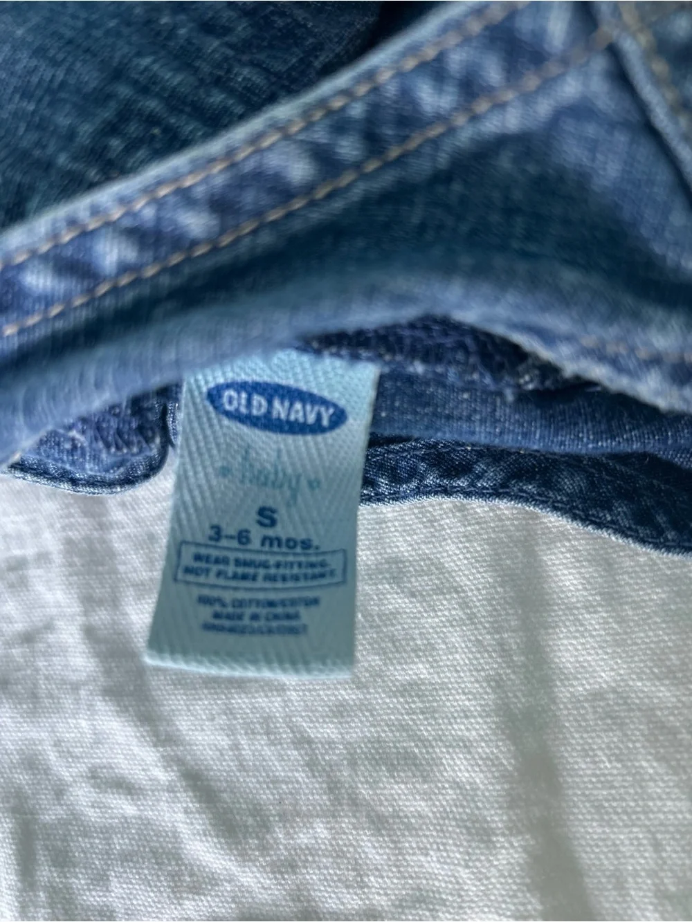 Vintage Old Navy Denim Baby Overalls 3-6M Retro Y2K 100% Cotton